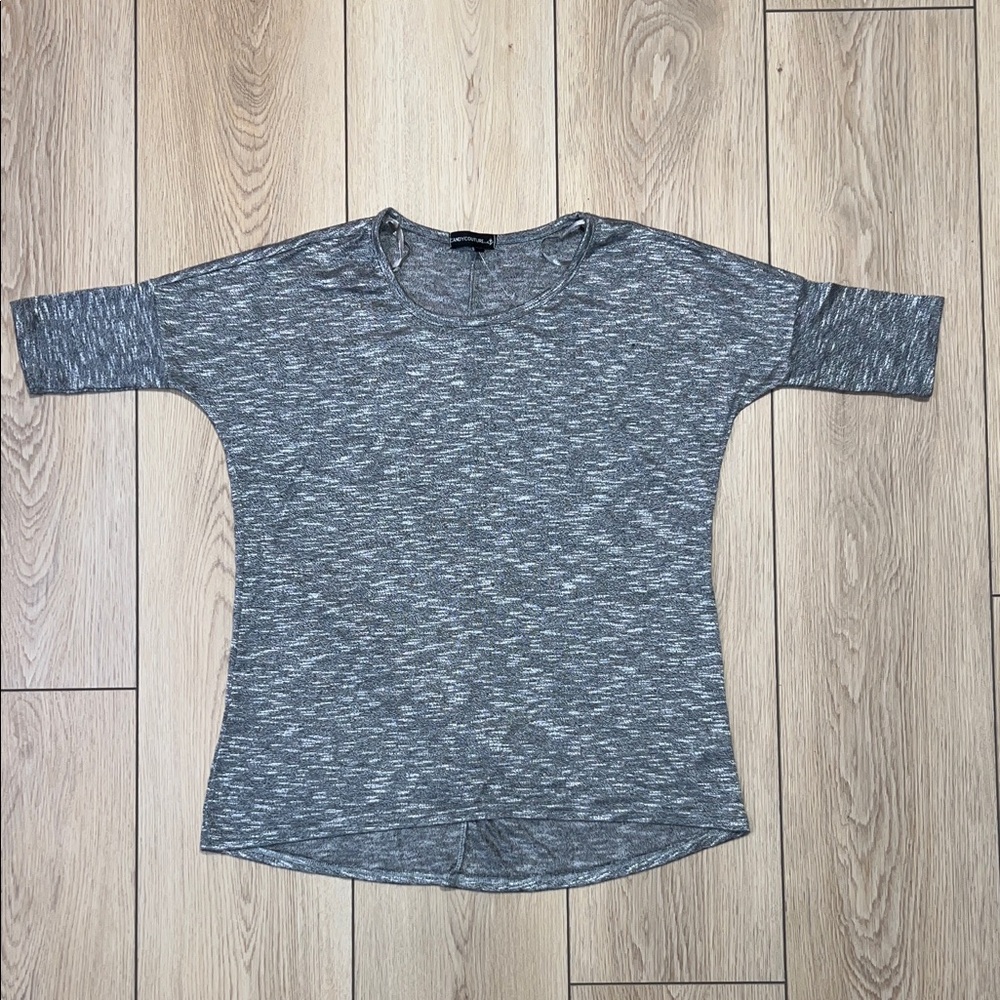 NWOT - Candy Couture - Charcoal Gray Women's Short Sleeve Top
